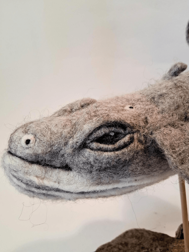 Needle Felt Whale Large wool sculpture 