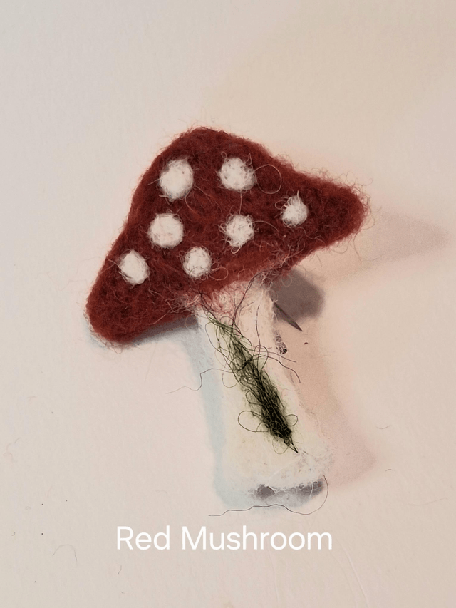 Needle Felt Fly Agaric Mushroom Brooch – Cottagecore Woodland Pin