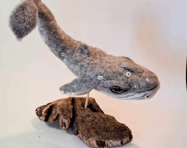Needle Felt Whale Large wool sculpture 