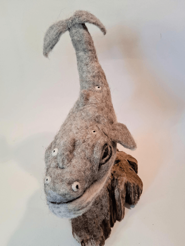 Needle Felt Whale Large wool sculpture 