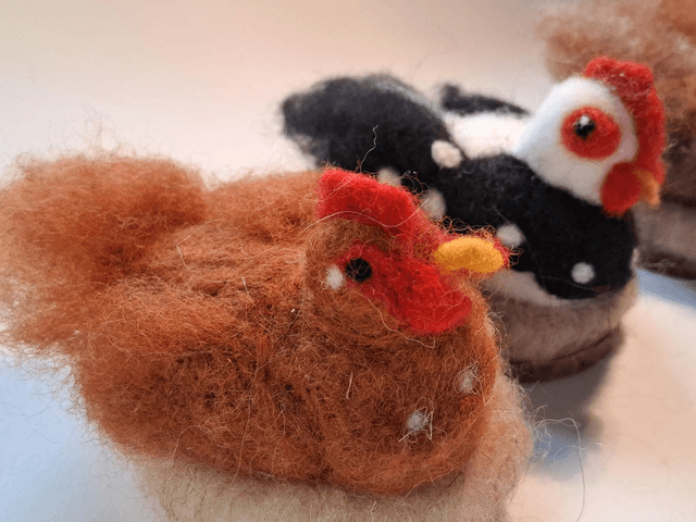 Needle Felt Chickens