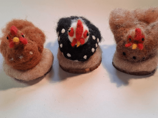 Needle Felt Chickens
