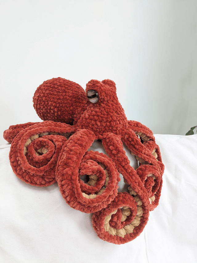 Crochet Crafts - lifelike Velvet Soft Chenille Octopus Amigurumi (Ready-to-Ship)
