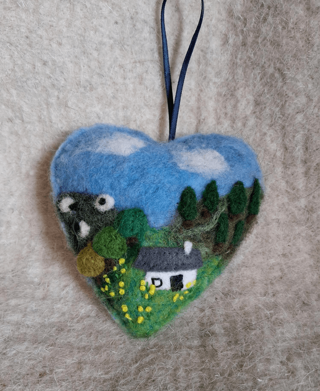 Needle Felt Wool Painted Lavender Bags Small