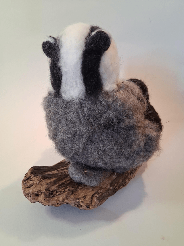 Needle Felt Badger large MADE TO ORDER 