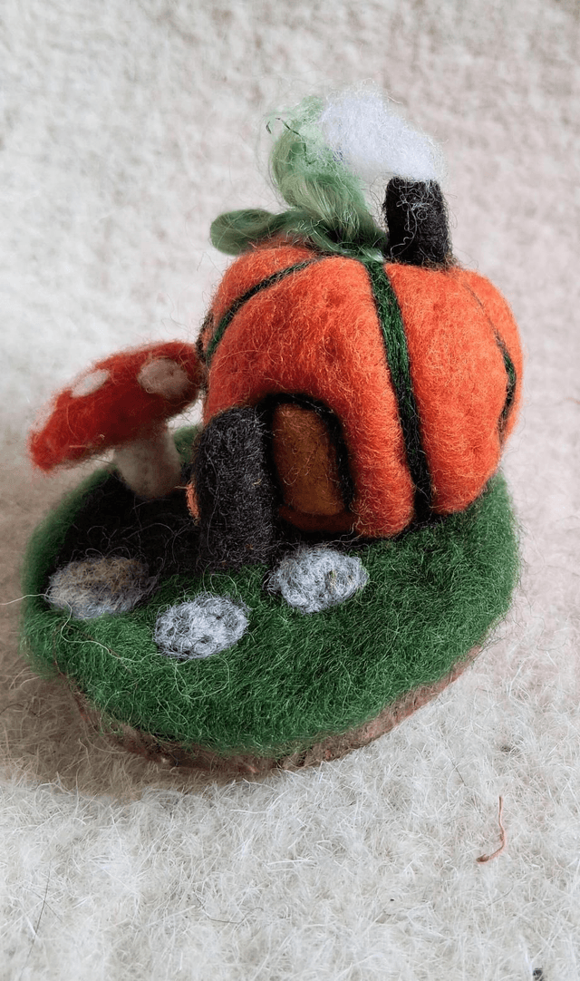 Needle Felt Smallworld Pumpkin House