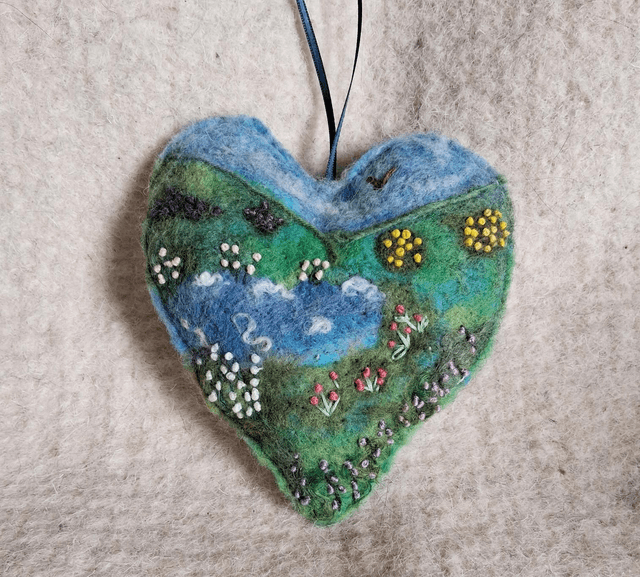 Needle Felt Wool Painted Lavender Bags Large