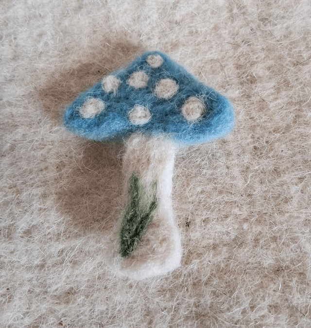 Needle Felt Fly Agaric Mushroom Brooch – Cottagecore Woodland Pin