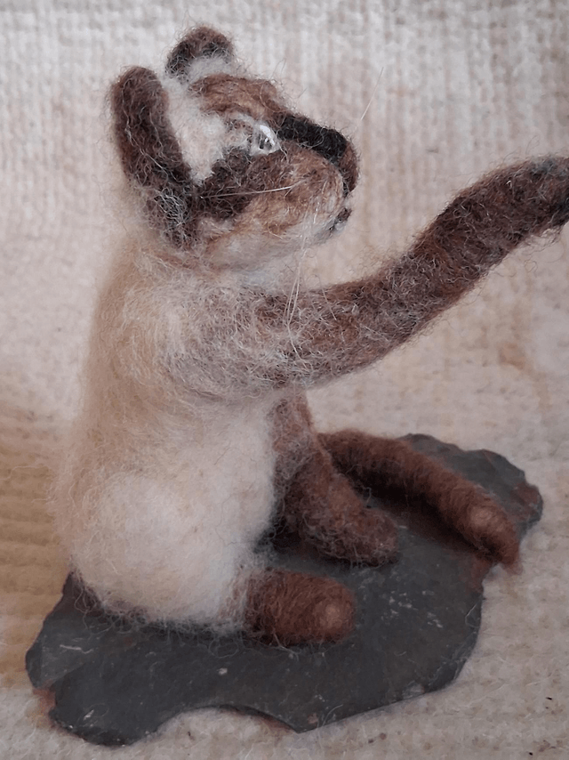 Needle Felt Cat, Siamese: The Paw of Pestering
