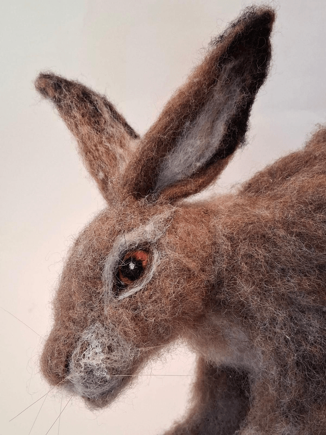 Needle Felt Leaping Hare MADE TO ORDER.