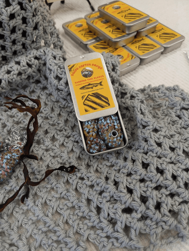 knitted crafts Capten Broga&#039;s Tinned Mini Sardines (Set of 2) - allow 1 week craft time