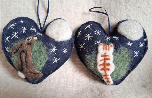 Needle Felt Night Sky Lavender Bags
